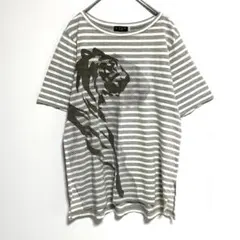 EVEX by KRIZIA ボーダー　グレー　ホワイト　Tシャツ　40のサムネイル