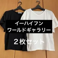 バルーンスリーブ VネックTシャツ 白、黒二枚セット♪