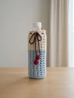 ハンドメイド クリームソーダ風 ペットボトルカバー