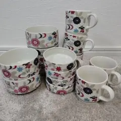 花柄陶器製食器セット