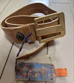 RIOBERA ブラウンレザーベルト　韓国・イタリア