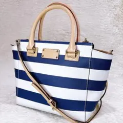 ✨極美品✨ケイトスペード ボーダー柄 2wayハンドバッグ 肩がけ 斜めがけ✧