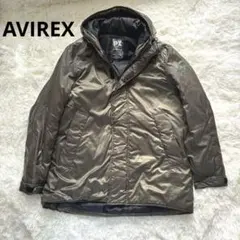 【AVIREX】フード付き中綿ジャケット Mサイズ カーキ