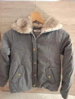 MPS グレー ファー付きコート サイズ130