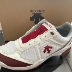 DESCENTE スポーツシューズ ホワイト/レッド　屋内対応