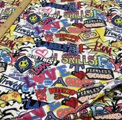 カラフル英字からtシャツニット生地