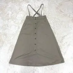 美品【anySiS 】エニィスィスクロスストラップ フレアスカートMベージュ