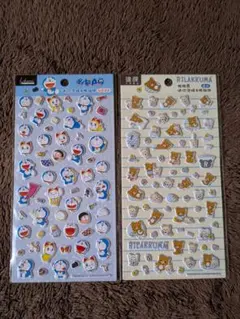 リラックマ　ドラえもんシール２点セット(台湾購入)①
