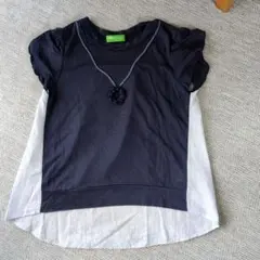 COMME CA come greenコムサ★紺　レイヤード風カットソー　130のサムネイル