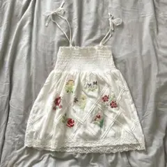 FREE'S MART 刺繍　シャーリングキャミソール