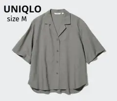 UNIQLO ユニクロ リネンブレンド オープンカラー シャツ （半袖） M