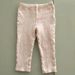 90cm anyFAM ケーブル編みレギンス クリーム色のサムネイル