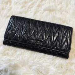 ✨激レア✨miumiu マテラッセ 長財布 キルティング ロゴ金具 ブラック