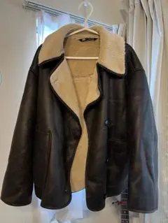レザー フリース オーバーサイズジャケット