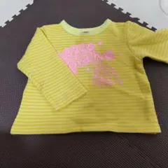 難あり　メゾピアノ　イエロー ストライプ 長袖カットソー