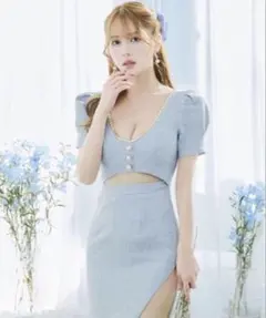 jewels ライトグレー カットアウトドレス