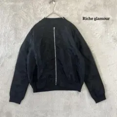 リッシュグラマー ジップアップブルゾン ジャケット M ブラック ライトアウターのサムネイル