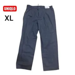 【新品】UNIQLO タックワイドパンツ　ブラッシュドツイル XL グレー