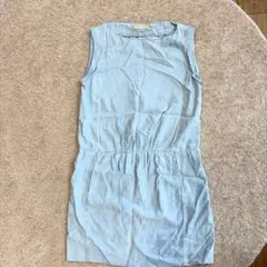 ZARA Z1975 デニムライトブルー ノースリーブ ミニワンピース