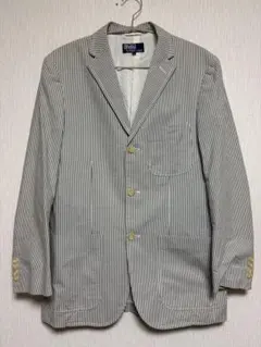 90s ポロラルフローレン　シアサッカー　テーラードジャケット　ストライプ