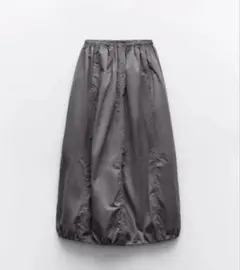 ZARA バルーン ミディスカート グレー