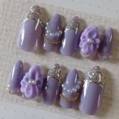 ラベンダー アートネイル 10個セット