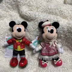 ディズニーパルパルーザ　ミッキー・ミニーぬいぐるみバッジセット