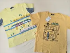 新幹線・電車柄Tシャツ2枚セット(120cm)