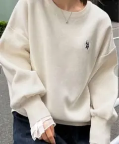 [U.S.POLO ASSN.] POLOニット ホワイト