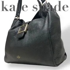 【美品】ケイトスペードニューヨーク　ショルダートートバッグ　レザー　黒　肩掛け