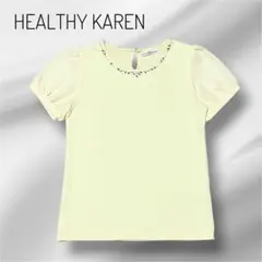 HEALTHY KAREN パフスリーブ ビジュー パール トップス L 上品のサムネイル