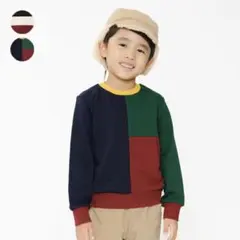 moujonjon (ムージョンジョン) 3色切替裏毛トレーナー
