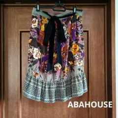 ABAHOUSE フラワープリント フレアスカートのサムネイル