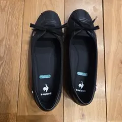 le coq sportif　ル・コック　ブラックフラットシューズ 紐付きのサムネイル