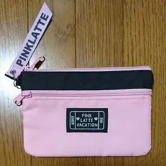 お値下げ　ピンクラテ ブロックチェックポーチのサムネイル