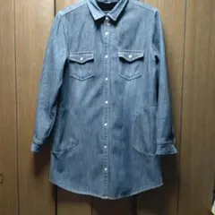 裏ボア付きデニムジャケット長め