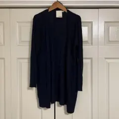 ネイビー リブカーディガン LLサイズ