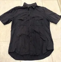 COMME CA ISM 半袖シャツ M ネイビー