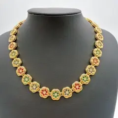 極美品● ニナリッチ ネックレス アクセサリー ラインストーン ゴールド