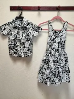 花柄シャツとワンピースセット