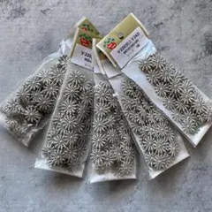 ウール 花モチーフ 5パック グリーングレー