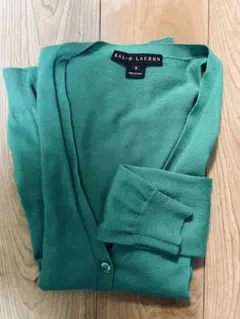 Ralph Lauren グリーン Vネック カーディガン M