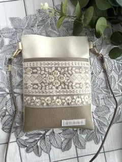 インド刺繍リボン　ショルダーバッグ　ハンドメイド