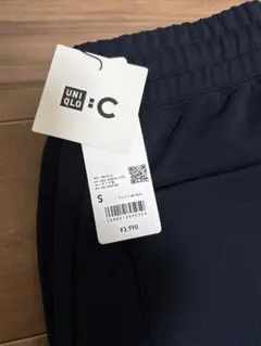 【新品未使用・タグ付】UNIQLO:C スウェットワイドパンツ S ネイビー