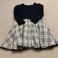 ブラック チェックスカートワンピース　120