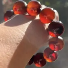 22mm ブルーアンバー 赤 天然 琥珀 希少 巨大 ブレスレット 金運 長寿 22mm ブルーアンバー 赤 天然 琥珀 希少 巨大 ブレスレット 金運 長寿