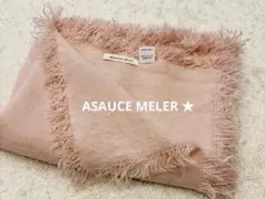 ASAUCE MELER ⭐︎ベルギーリネンフリンジストール 美品　お値下げのサムネイル