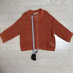 SIMPLICITEオレンジ メッシュカーディガン