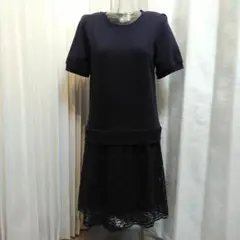a.v.v　アーヴェヴェ　ストレッチ レースワンピース　サイズ M
