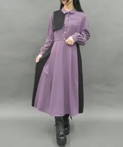 【即購入⭕️】axes femme チェーン付バイカラーワンピース Mサイズ